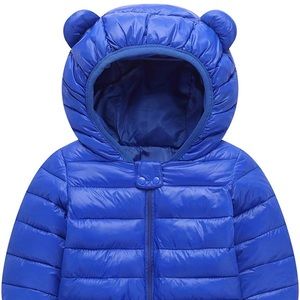 Royal blue winter Down Coats for Kids Baby Boys Girls Light Puffer Padded Jacket